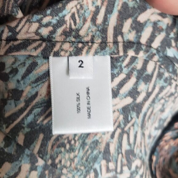 PROENZA SCHOULER 100% Silk Print Sleeveless Bias Hem Hi Low Tunic Top SMALL - Picture 13 of 15